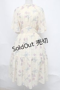 axes femme POETIQUE / チューリップブーケロングワンピース  イエロー S-25-08-05-028-AX-OP-HR-ZS