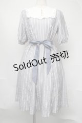 axes femme / ブロッキングストライプワンピース  グレー S-25-08-05-030-AX-OP-AS-ZS