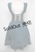 axes femme / フロントレースアップデザインジャンスカ  グリーン S-25-08-05-034-AX-OP-HR-ZS