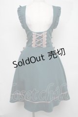 axes femme / フロントレースアップデザインジャンスカ  グリーン S-25-08-05-034-AX-OP-HR-ZS