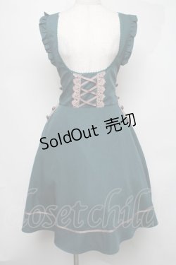 画像1: axes femme / フロントレースアップデザインジャンスカ  グリーン S-25-08-05-034-AX-OP-HR-ZS