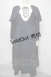axes femme / ケープ付クラシックロングワンピース  紺 S-25-08-05-038-AX-OP-AS-ZS
