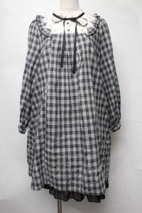 axes femme kawaii / チェックワンピース  黒ｘ白 S-25-08-05-044-AX-OP-HR-ZS