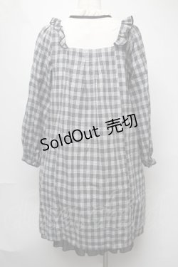 画像2: axes femme kawaii / チェックワンピース  黒ｘ白 S-25-08-05-044-AX-OP-HR-ZS