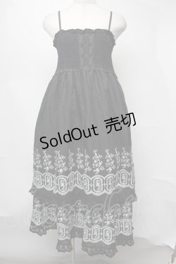 画像1: axes femme / 段々刺繍2WAYロングスカート  黒ｘ白 S-25-08-05-046-AX-SK-AS-ZI