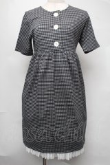 MILK / Ginghamカットワンピース  黒ｘ白 S-25-08-05-047-ML-OP-AS-ZS