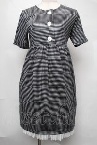 MILK / Ginghamカットワンピース  黒ｘ白 S-25-08-05-047-ML-OP-AS-ZS