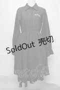 NieR Clothing / シエルプリントワンピース  黒ｘグリーン S-25-08-05-049-PU-OP-HR-ZS