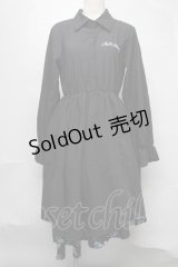 NieR Clothing / シエルプリントワンピース  黒ｘグリーン S-25-08-05-049-PU-OP-HR-ZS