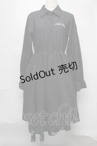 NieR Clothing / シエルプリントワンピース  黒ｘグリーン S-25-08-05-049-PU-OP-HR-ZS