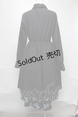 画像2: NieR Clothing / シエルプリントワンピース  黒ｘグリーン S-25-08-05-049-PU-OP-HR-ZS