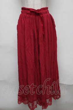 画像1: axes femme / 裾レース楊柳ワイドパンツ  赤 S-25-08-07-050-AX-PA-AS-ZS
