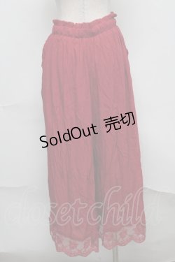 画像2: axes femme / 裾レース楊柳ワイドパンツ  赤 S-25-08-07-050-AX-PA-AS-ZS