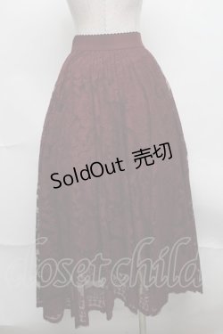 画像2: axes femme / レースサーキュラースカート  ワイン S-25-08-07-051-AX-SK-AS-ZS