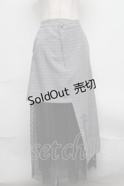 画像1: Ank Rouge / チュール切替チェックスカート  グレーｘ黒 S-25-08-07-053-CA-SK-HR-ZT499