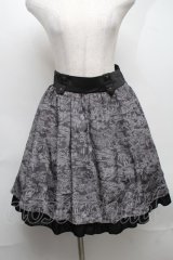axes femme / トラベル柄スカート  黒 S-25-08-07-054-AX-SK-HR-ZS