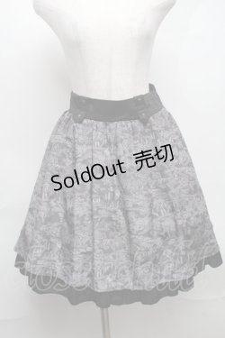 画像1: axes femme / トラベル柄スカート  黒 S-25-08-07-054-AX-SK-HR-ZS