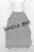 Ank Rouge / シフォンティアードロングスカート  黒 S-25-08-07-056-CA-SK-HR-ZS