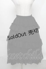 Ank Rouge / シフォンティアードロングスカート  黒 S-25-08-07-056-CA-SK-HR-ZS