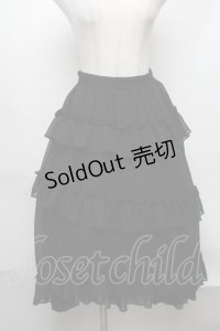 Ank Rouge / シフォンティアードロングスカート  黒 S-25-08-07-056-CA-SK-HR-ZS