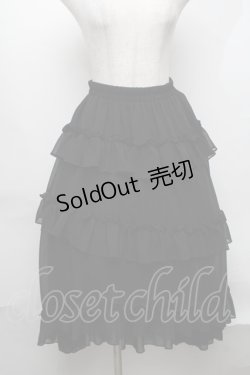 画像1: Ank Rouge / シフォンティアードロングスカート  黒 S-25-08-07-056-CA-SK-HR-ZS