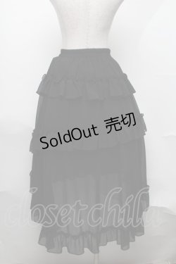 画像2: Ank Rouge / シフォンティアードロングスカート  黒 S-25-08-07-056-CA-SK-HR-ZS