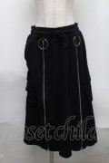 KRY CLOTHING / リング付きロングスウェットスカート  黒 S-25-08-07-057-EL-SK-AS-ZS