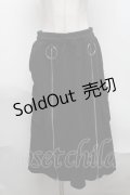KRY CLOTHING / リング付きロングスウェットスカート  黒 S-25-08-07-057-EL-SK-AS-ZS
