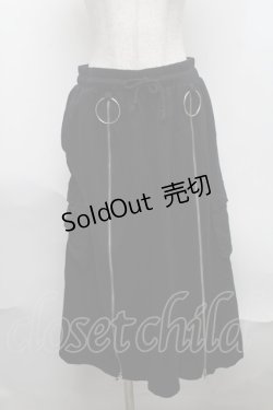 画像1: KRY CLOTHING / リング付きロングスウェットスカート  黒 S-25-08-07-057-EL-SK-AS-ZS