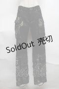h.ANARCHY / ガーゼ使い編み上げ飛沫ptパンツ  黒 S-25-08-07-060-HN-PA-SZ-ZS