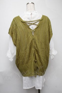 画像2: axes femme / ニットベストアンサンブル  グリーン S-25-08-07-011-AX-TO-AS-ZS