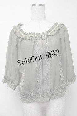 画像1: axes femme / シャーリングシフォンブルゾン  カーキ S-25-08-07-012-AX-JA-AS-ZS