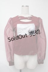 EAT ME / オーガンジースリーブクロススウェットTOP  ワイン S-25-08-07-017-LO-TO-HR-ZS