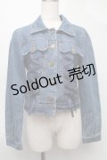 LIZ LISA / レースアップデニムジャケット  ブルー S-25-08-07-019-LO-JA-HR-ZS