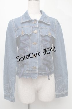 画像1: LIZ LISA / レースアップデニムジャケット  ブルー S-25-08-07-019-LO-JA-HR-ZS