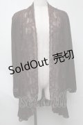 axes femme / 裾プリーツレース切替カーディガン  ブラウン S-25-08-07-022-AX-TO-AS-ZS