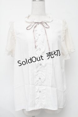 画像1: axes femme / 袖レースブラウス  オフ S-25-08-07-003-AX-BL-HR-ZS