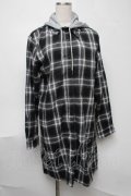 NieR Clothing / チェックロングシャツ  黒ｘ白 S-25-08-07-026-PU-BL-AS-ZS
