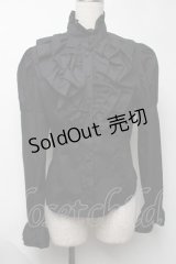 Moi-meme-Moitie / フリルハイネックパフ袖ブラウス  黒 S-25-08-07-030-MO-BL-HR-ZS