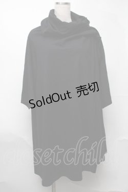 画像1: alice auaa / タートルネックドレープカットソー  黒 S-25-08-07-031-AA-TO-HR-ZS