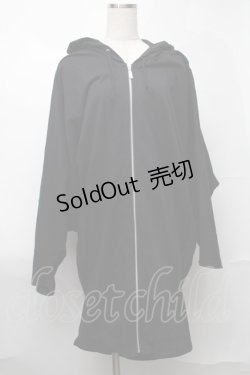 画像1: alice auaa / 変形ロングジップパーカー  黒 S-25-08-07-032-AA-BL-HR-ZS