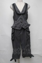 axes femme / 千鳥チェックサロペット  グレー S-25-08-07-039-AX-OP-HR-ZS