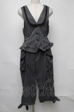 画像1: axes femme / 千鳥チェックサロペット  グレー S-25-08-07-039-AX-OP-HR-ZS