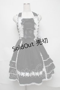 BABY,THE STARS SHINE BRIGHT / リボンリボンジェラートジャンパースカート  黒ｘ白 S-25-08-07-041-BA-OP-AS-ZS