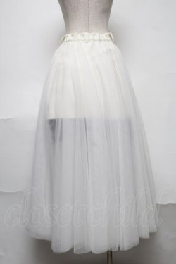 画像2: onespo / チュール重ねロングスカート  オフ S-25-08-07-042-EL-SK-HR-ZS
