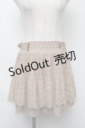 axes femme / 花柄プリーツキュロット  ベージュ S-25-08-07-046-AX-PA-HR-ZS