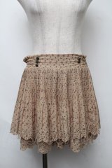 axes femme / 花柄プリーツキュロット  ベージュ S-25-08-07-046-AX-PA-HR-ZS