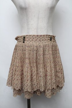 画像1: axes femme / 花柄プリーツキュロット  ベージュ S-25-08-07-046-AX-PA-HR-ZS