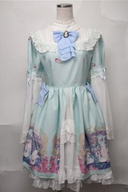画像1: DOLL PARADIS / スワンワンピース  ミント S-25-08-08-047-LO-OP-AS-ZS