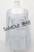 EATME / タイヤジャガードデニムワンピース S サックス S-25-08-08-048-LO-OP-AS-ZS